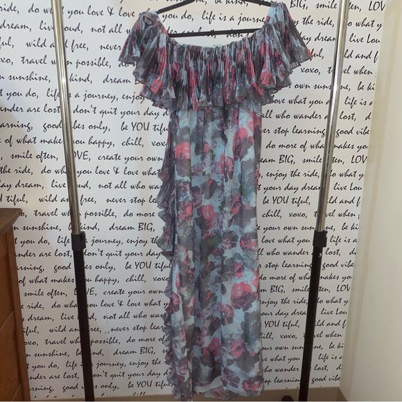 HUTCH OFF-THE-SHOULDER RUFFLED COLUMN DRESS - Picture 8 of 12